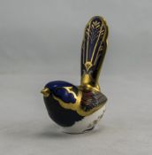 Royal Crown Derby Paperweight ' Fairy Wren ' Gold Button, Date 2003.