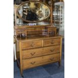 Edwardian Mahogany Inlaid Dressing Table,