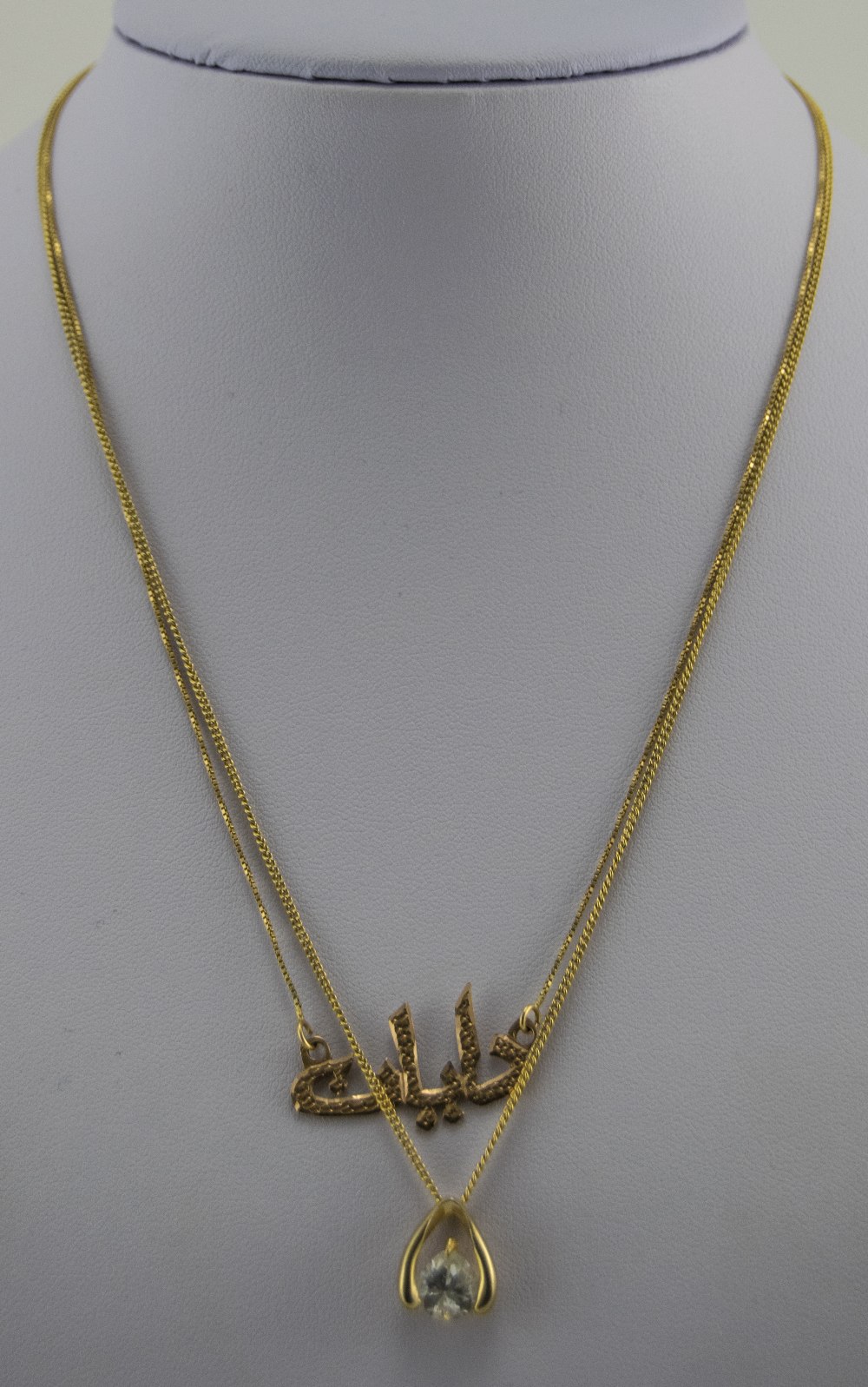 Ladies 9ct Gold Pendant Drops and Chains ( 2 ) In Total. Fully Hallmarked. Excellent Condition.