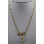 Ladies 9ct Gold Pendant Drops and Chains ( 2 ) In Total. Fully Hallmarked. Excellent Condition.