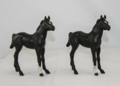 Beswick Horse Figures ( 2 ) In Total. Black Beauty - Matt ' Foals '. Model Num 2536.