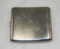 Swedish - World I Silver Cigarette Case of Plain Form. Marked 830 Silver, Date 1918. 3 ozs 15 grams.