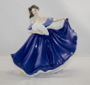 Royal Doulton Figurine ' Elaine ' - Blue Colour. HN2791. Designer M. Davies. Issued 1980-2000.