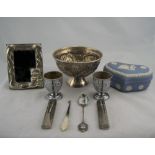 Mixed Lot To Include A Silver Plated Bowl, Photo Frame, 2 Egg Cups,