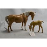 Beswick Horse Figures. Foal - Dapple Grey. 3.5 Inches Tall & Foal - Brown, 3.5 Inches Tall.