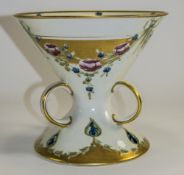 William Moorcroft Signed Macintyre Unusual Shaped 3 Handled Vase. c.1900.