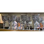 A Fine Cut Crystal Set of Eight Antique Diamond Cut Sherry Glasses. Each Standing 4.