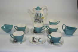 Midwinter - Style Craft ( 15 ) Piece Coffee Set. 1950's ' Cannes ' Design, Drawings By Hugh Casson.