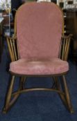 Ercol Rocking Chair With Padded Backrest And Cushion,