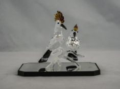 Swarovski Silver Crystal Figurines - Feathered Beauties ' Hoopoes ' Tropical Bird Figures,