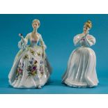 Royal Doulton Figures ( 2 ) In Total. 1/ Denise HN.2477 - Height 8.25 Inches. 2/ Diana HN.