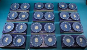 Wedgwood Full Set of Bicentennial of American Independence State Seal Series Pairs of Blue Jasper