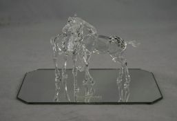 Swarovski Signed Silver Crystal Figure ' Foals ' Playing. Designer Martin Zendron.