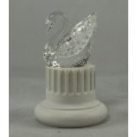 Swarovski Silver Crystal Figure Centenary ' Swan ' with Pedestal. Num 7633 Nr 100 000.
