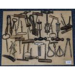 A Collection of Corkscrews comprises some novelty, some advertising. Mounted on a hard board.