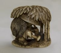 Japanese Very Fine 19th Century Ivory Netsuke. Unsigned. 1.25 Inches High. Excellent Condition.