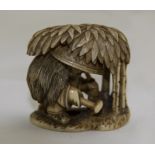 Japanese Very Fine 19th Century Ivory Netsuke. Unsigned. 1.25 Inches High. Excellent Condition.