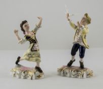 Royal Crown Derby Hand Decorated Pair of Figures ' Peace and Joy ' PR3 & PR4 By Edward Drew.