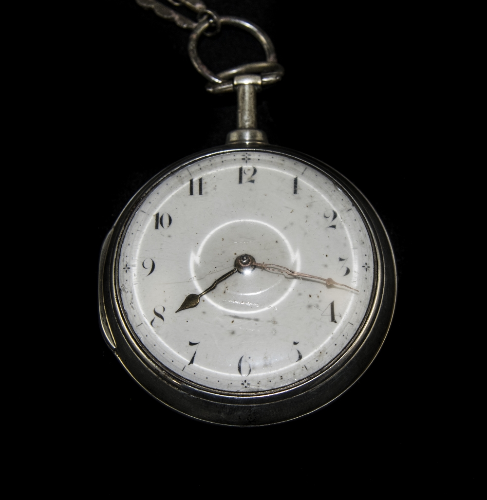 George III - Fine Silver Pear Cased Bubble Glass and Chain Driven Verge Pocket Watch.