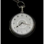 George III - Fine Silver Pear Cased Bubble Glass and Chain Driven Verge Pocket Watch.