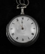 George III - Fine Silver Pear Cased Bubble Glass and Chain Driven Verge Pocket Watch.