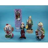 Collection of Musical Clown Toys (5) in total.