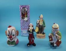 Collection of Musical Clown Toys (5) in total.