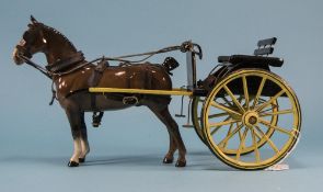 Beswick Horse and Carriage ' Hackney ' - Brown. Model Num.1361. Designer Mr Orwell. Height 7.