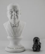 Winston Churchill White Resin Bust, 12 inches high including socle with impressed title,