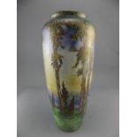 Royal Worcester Impressive Crown Ware Lustre Vase ' Castle on an Island ' Scenic Trees.