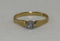 Late 19th/Early 20thC 18ct Gold Diamond Ring Old Round Cut Diamond Collette Set,