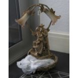 Italian Style Figural Table Lamp With Water Feature,
