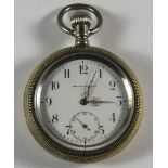 Boston Watch Co - Keyless Silver Gilt, Screw Back Large Pocket Watch. c.1853-1957.