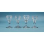 Set Of 15 Champagne Glasses, Engraved Bowls With Gilt Rim, Height 5.