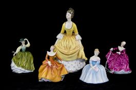 Collection Of Five Royal Doulton Figures, Comprising HN 3220 Fragrance, HN 3268 Buttercup,