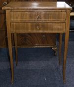 19thC Small Mahogany Desk Two Drawers AF, Height 30 Inches,