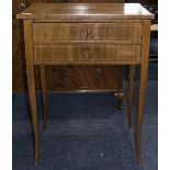 19thC Small Mahogany Desk Two Drawers AF, Height 30 Inches,