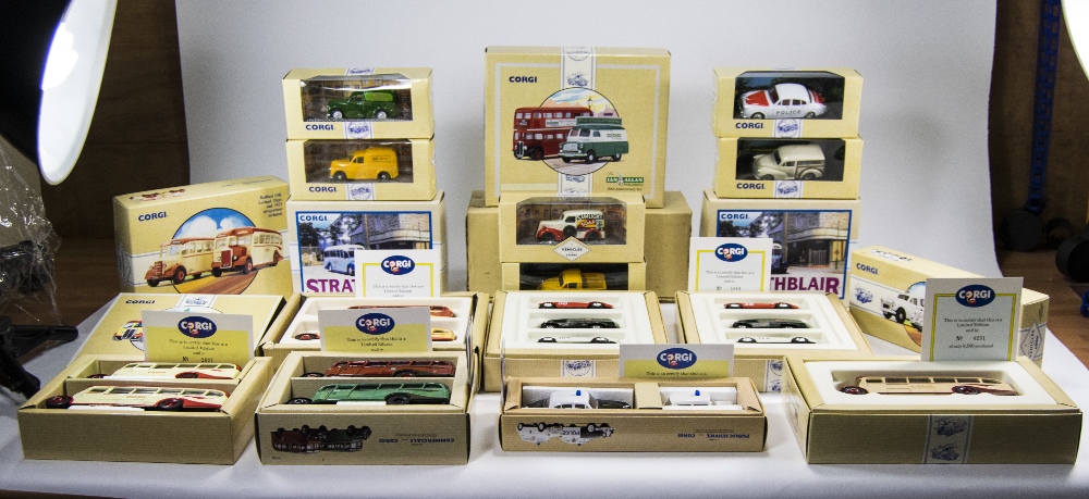 Box Containing a Collection of Boxed Corgi Diecast Models comprising 97695 sports cars, 96995,