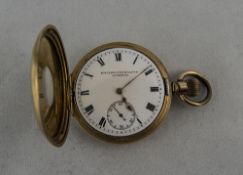 Waltham 14ct Gold Plated Demi-Hunter Pocket Watch.