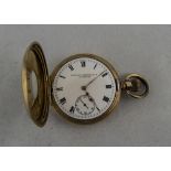 Waltham 14ct Gold Plated Demi-Hunter Pocket Watch.