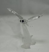 Swarovski Silver Crystal Figurine ' Dragonfly on Frosted Base ' Num 7615 Nr 000 004.