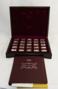 Elizabeth Our Queen Boxed Set of 25 Sterling Silver Ingots, Each Weighing 26 grams by Pinches,