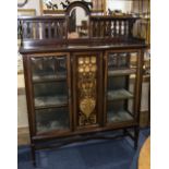 A Liberty's of London Impressive Mahogany Display Cabinet on Mahogany Tapered Legs and Shaped