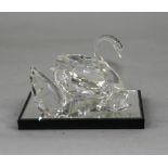 Swarovski Crystal S.C.S. Members Only Set of 3 Crystal Swan Figurines. Designer Max Schreck.