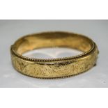 A Vintage 9ct Gold Hinged Bangle. Hallmark Chester 1959. 23.3 grams.
