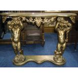 Italian Rococo Style Gilt Wood And Composite Console Table,