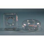 Small Clear Glass Vases, 1 x donut shape