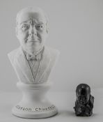 Winston Churchill White Resin Bust, 12 i