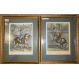 Pair Of French Framed Coloured Engraving
