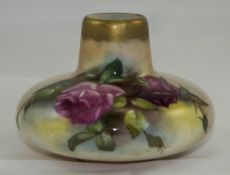 Royal Worcester Hand Painted Squat Vase